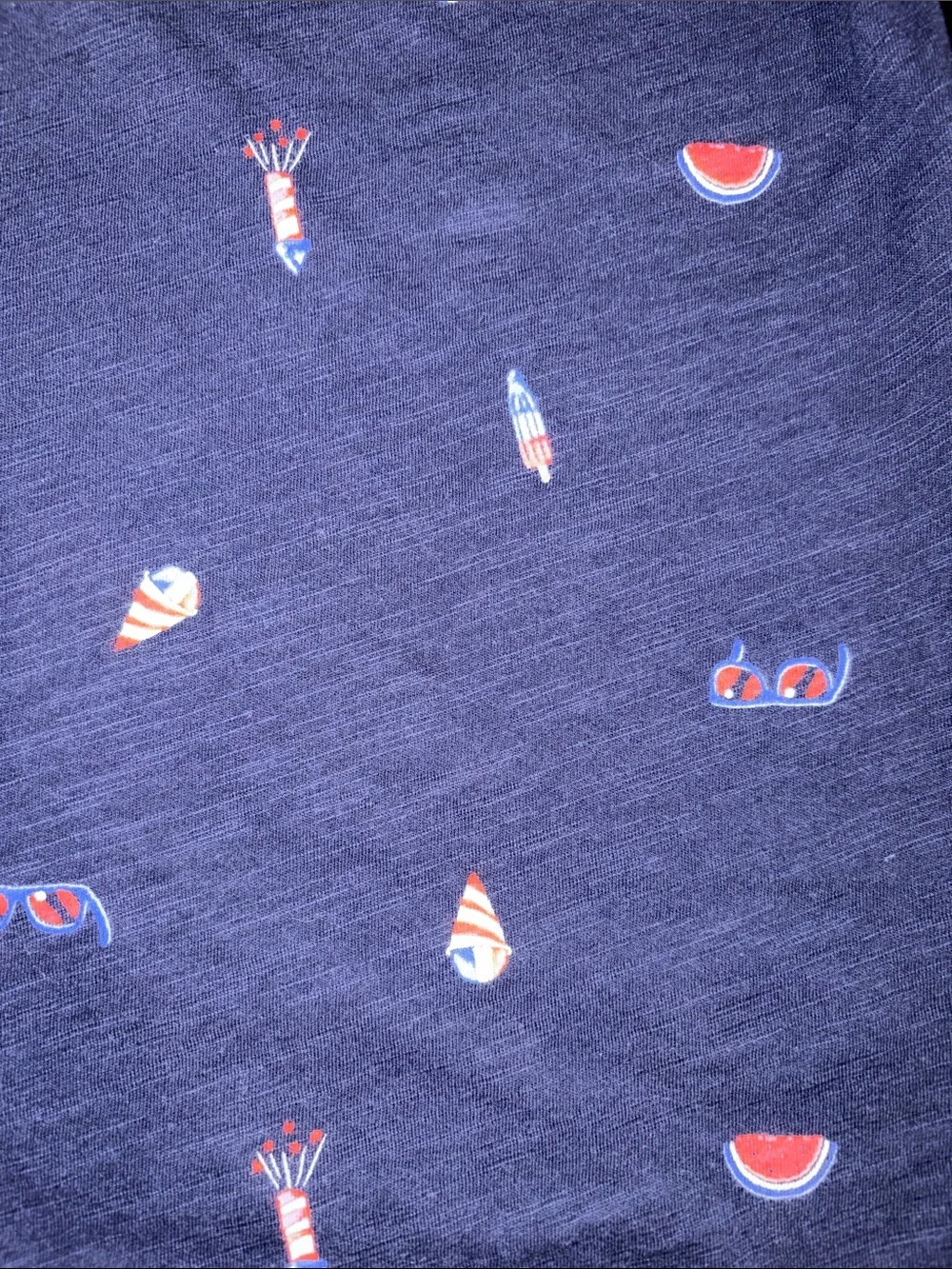 CLEARANCE 4 for $12 Carter's Navy Polo with Red & White Summer Prints boys 7